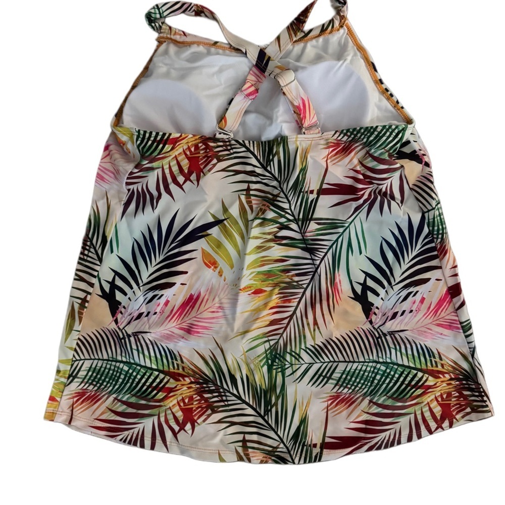 Women’s Tropical Print Tankini Top with Orange Swim Shorts - Picture 6 of 7